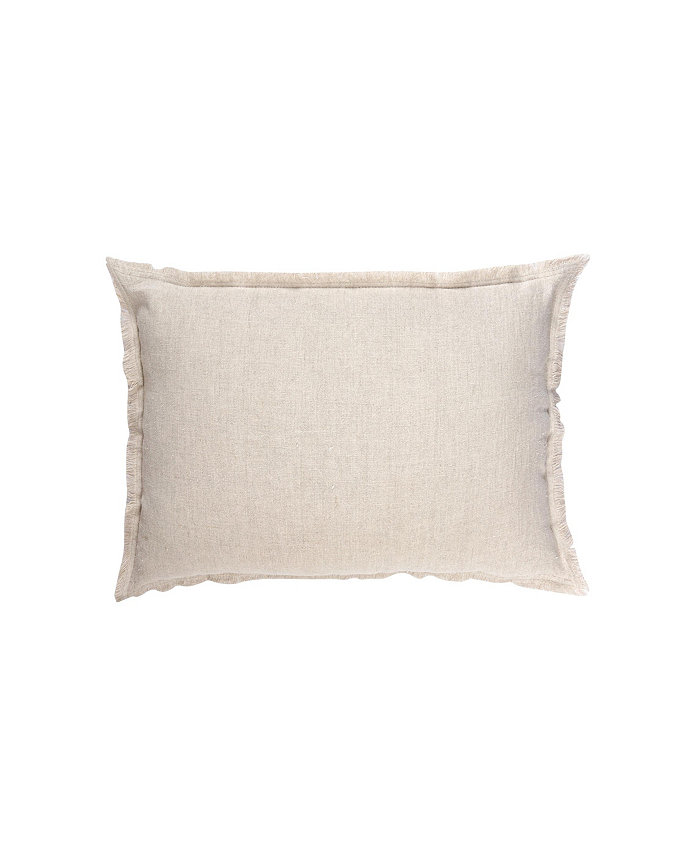 Anaya Home Beige Linen Down Lumbar Pillow