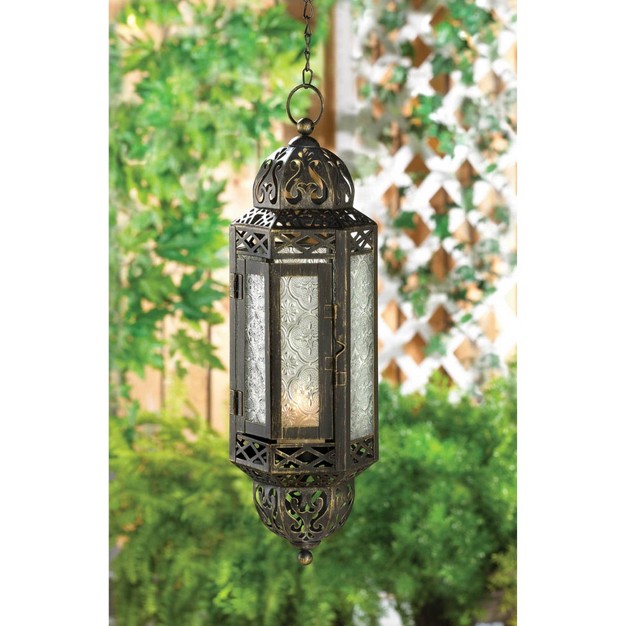 Iron Victorian Hanging Outdoor Lantern Bronze Zingz amp Thingz