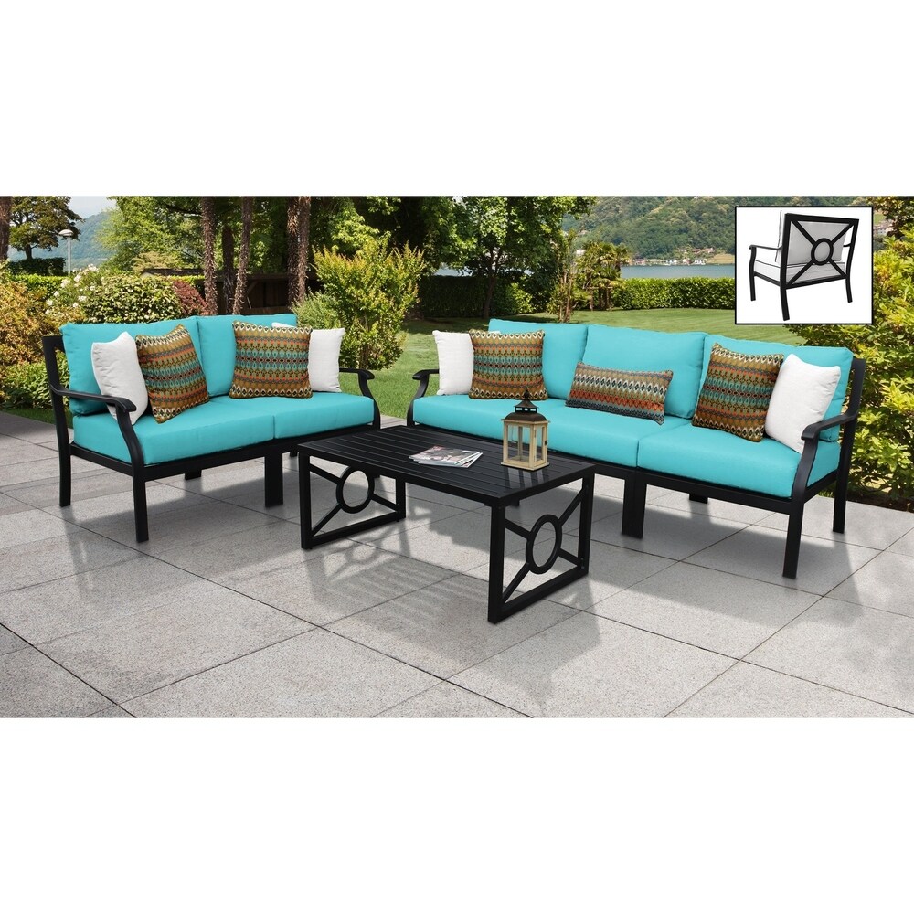 kathy ireland Homes   Gardens Madison Ave. 6 Piece Outdoor Aluminum Patio Furniture Set 06m