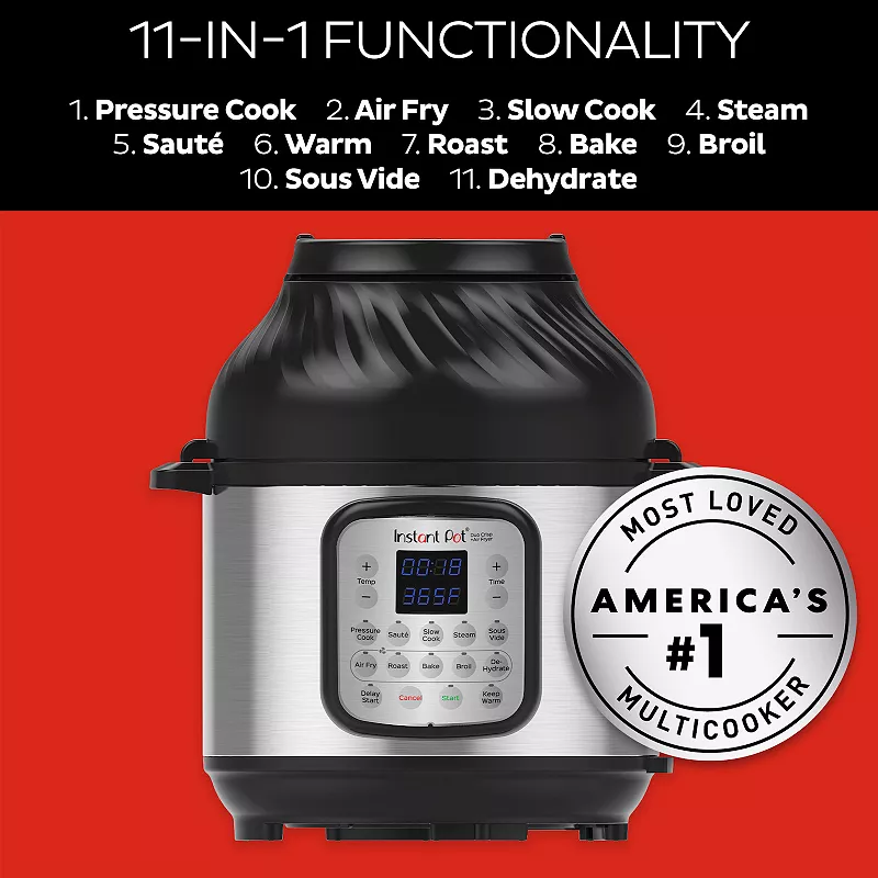 Instant Pot Duo Crisp 8-qt Pressure Cooker and Air Fryer Combo