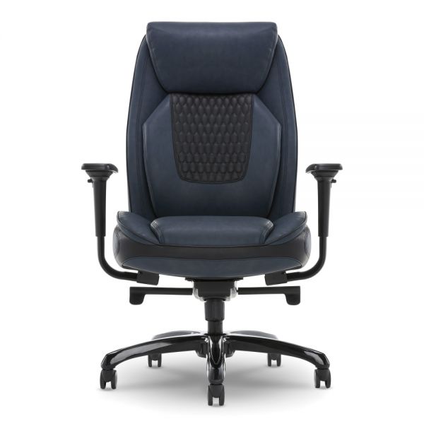 Shaquille O'Neal Nereus Ergonomic Bonded Leather High-Back Executive Chair， Navy