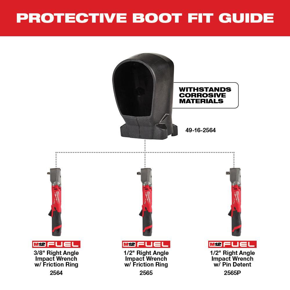 Milwaukee M12 FUEL Right Angle Impact Wrench Protective Boot 49-16-2564 from Milwaukee