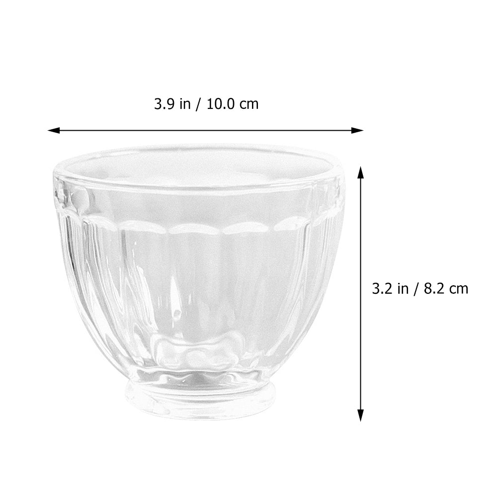 1Pc Glass Dessert Bowl Home Decorative Glass Bowl Creative Fruit Pudding Bowl