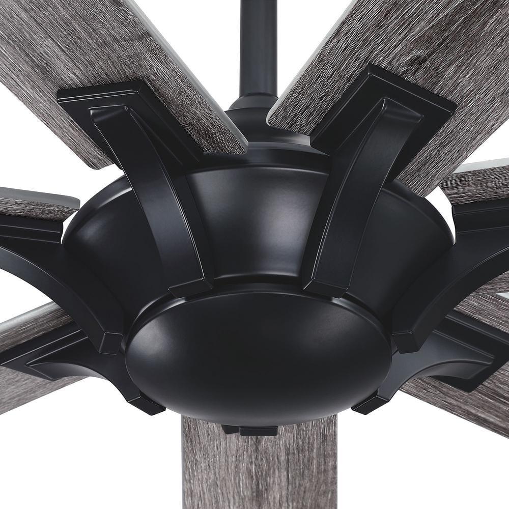 Parrot Uncle Liew 72 in Matte Black Reversible 7Blade Ceiling Fan with Remote Control