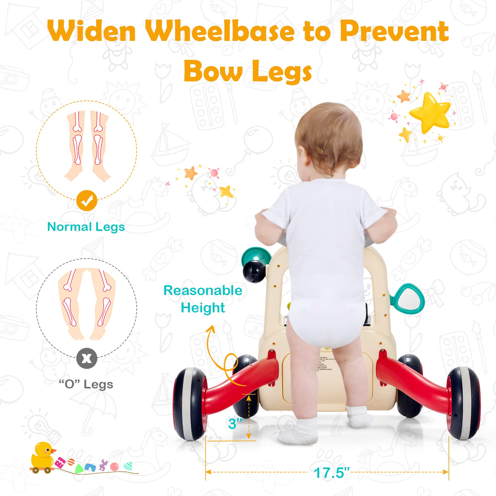 BABY JOY 2 in 1 Baby Walker, Push Walker for Baby Boy Girl Over 9 Months