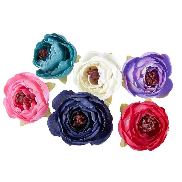 60Pack Peony Flower Heads Artificial Flowers Wedding Decorations Mixed Colors