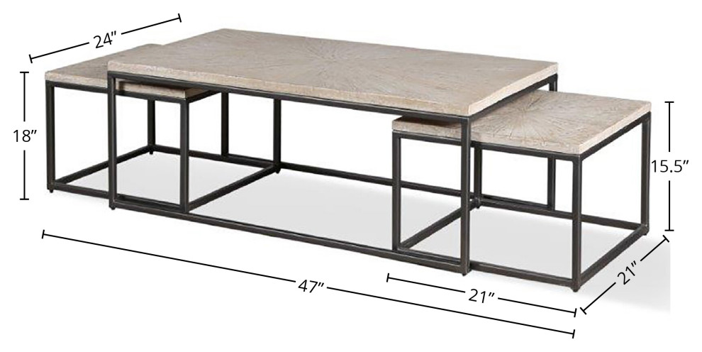 Parker House Crossings Monaco Rectangular Nesting Cocktail Table   Contemporary   Coffee Tables   by Parker House  Houzz