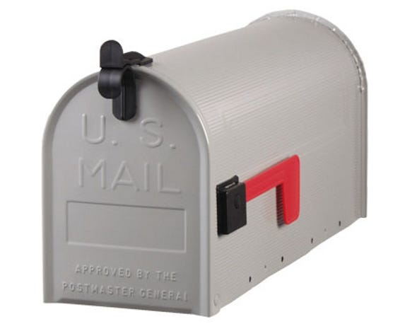 Solar Group T1 Steel Rural Mailbox， Grey - ST100000