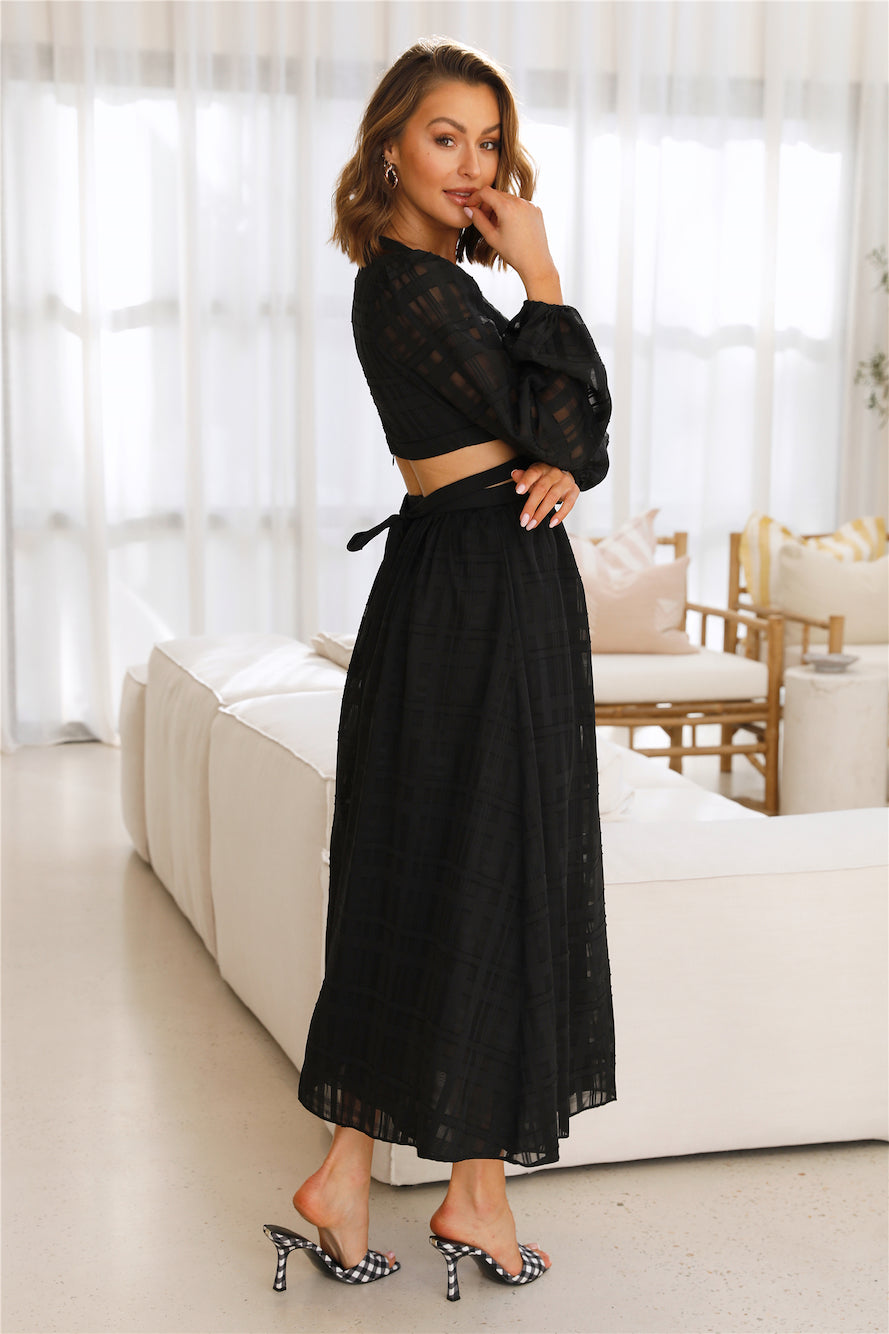 Lucky Roll Midi Dress Black