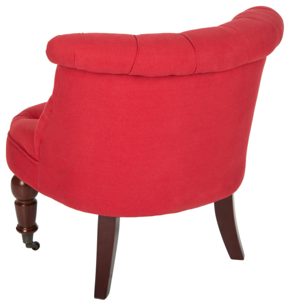 Roland Tufted Chair Cranberry/ Cherry/ Mahogony   Eclectic   Armchairs And Accent Chairs   by Virgil Stanis Design  Houzz