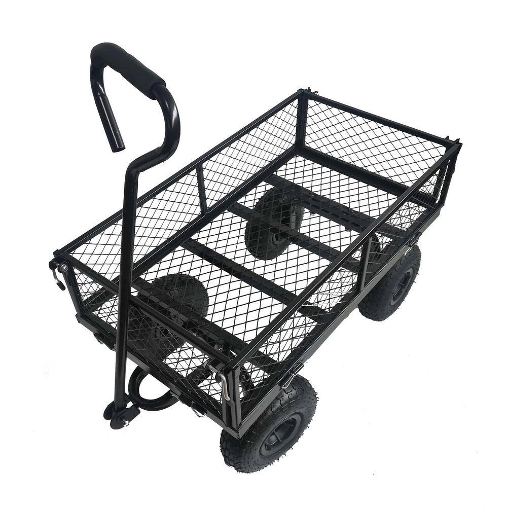 Tatahance Metal 4-Wheeled Folding Utility Hand Cart in Black W22741280-Z