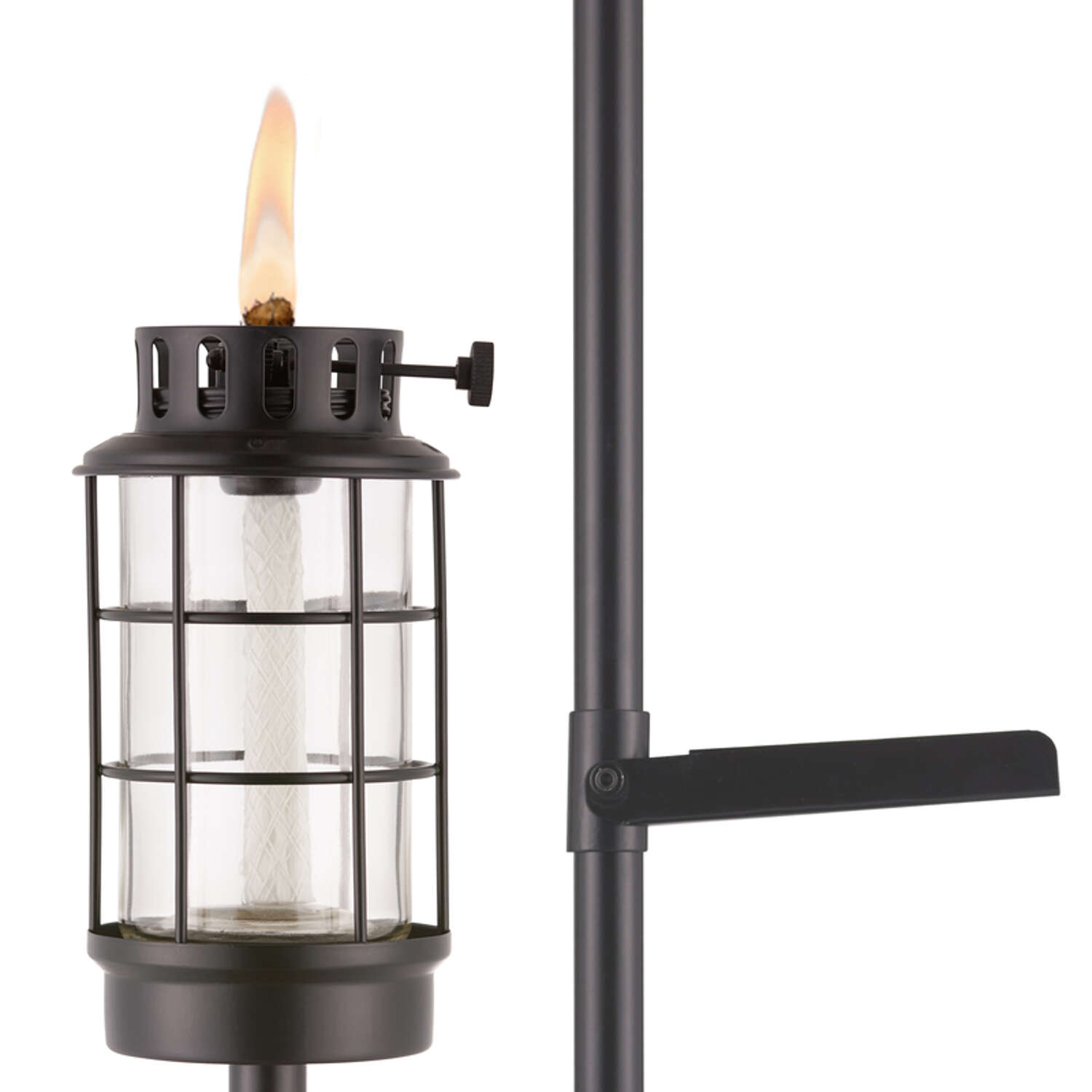 TIKI Convertible Black Metal 65 in. Lantern Outdoor Torch 1 pk