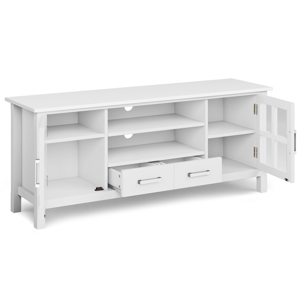 WYNDENHALL Waterloo SOLID WOOD 60 inch Wide Contemporary TV Media Stand For TVs up to 65 inches   60\