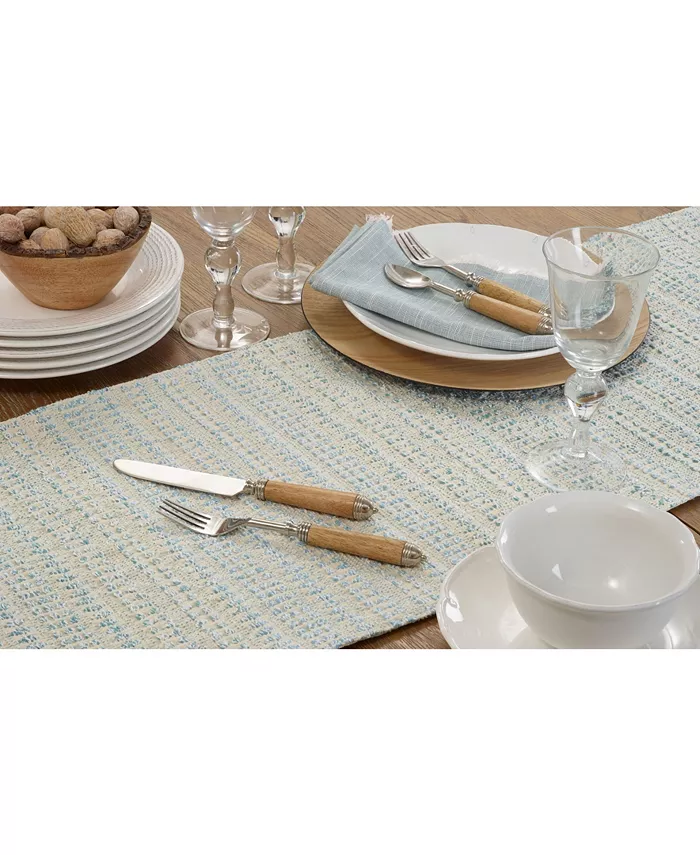 Saro Lifestyle Woven Table Runner with Line Design 72 x 16