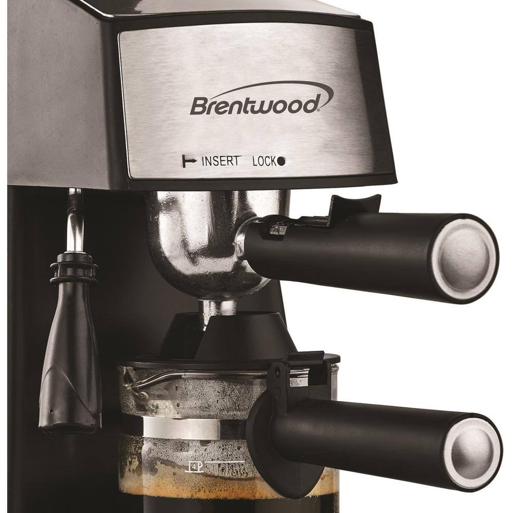 Brentwood Appliances 2.5- Cup Black Stainless Steel Espresso Machine and Cappuccino Maker GA-125