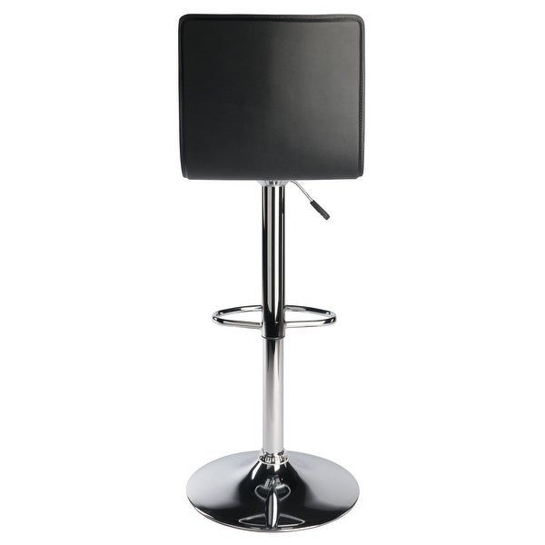 Bar stool，Wood Spectrum High Back Adjustable Swivel Stool， Black and Chrome Finish