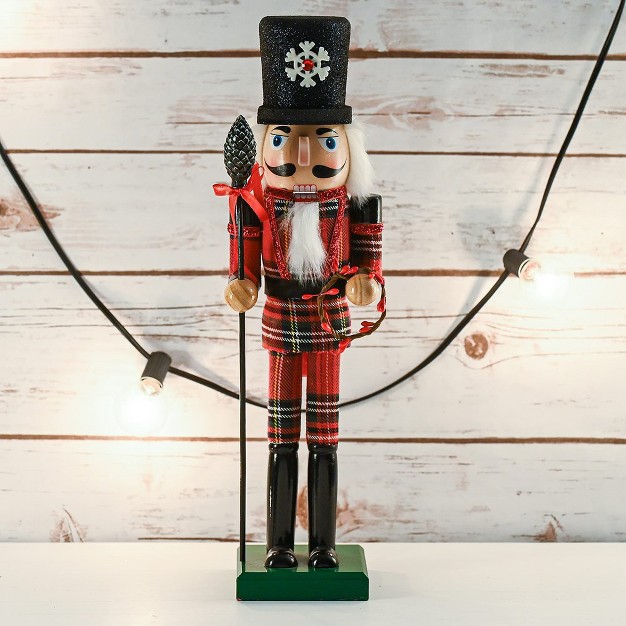 Ornativity Christmas Wooden Plaid Nutcracker 15 In