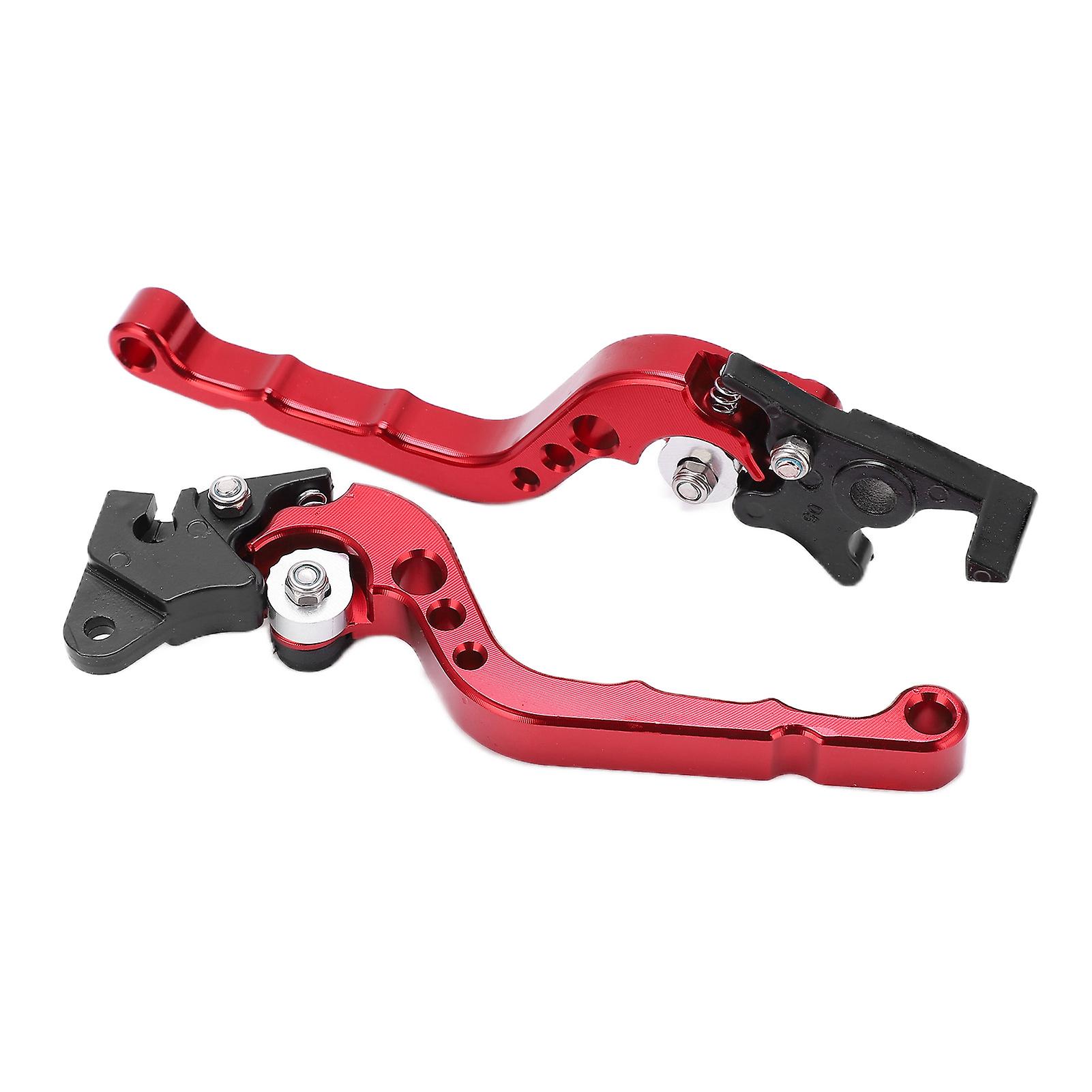 2pcs Motorcycle Brake Clutch Lever Handlebar Braking Device Adjustable Aluminium Alloyred