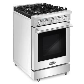 Cosmo 24 in. 3.73 cu. ft. Commercial-Style Gas Range with Single Convection Oven in Stainless Steel COS-EPGR244