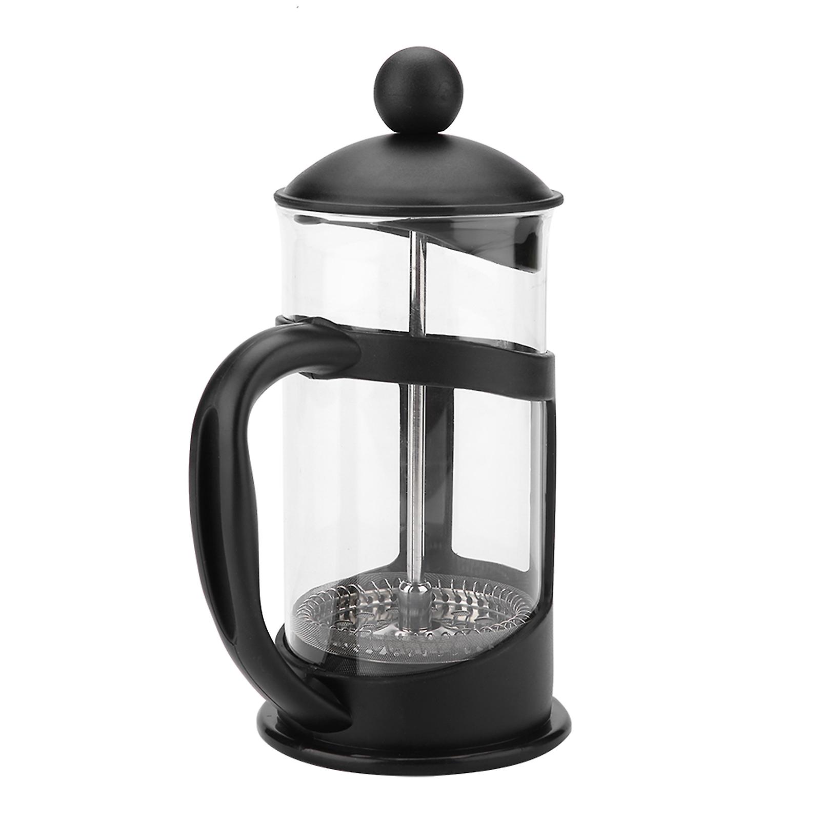 Portable Stainless Steel Glass Cafetiere French Press Maker Home Office Tea Coffee Pot(350mL)