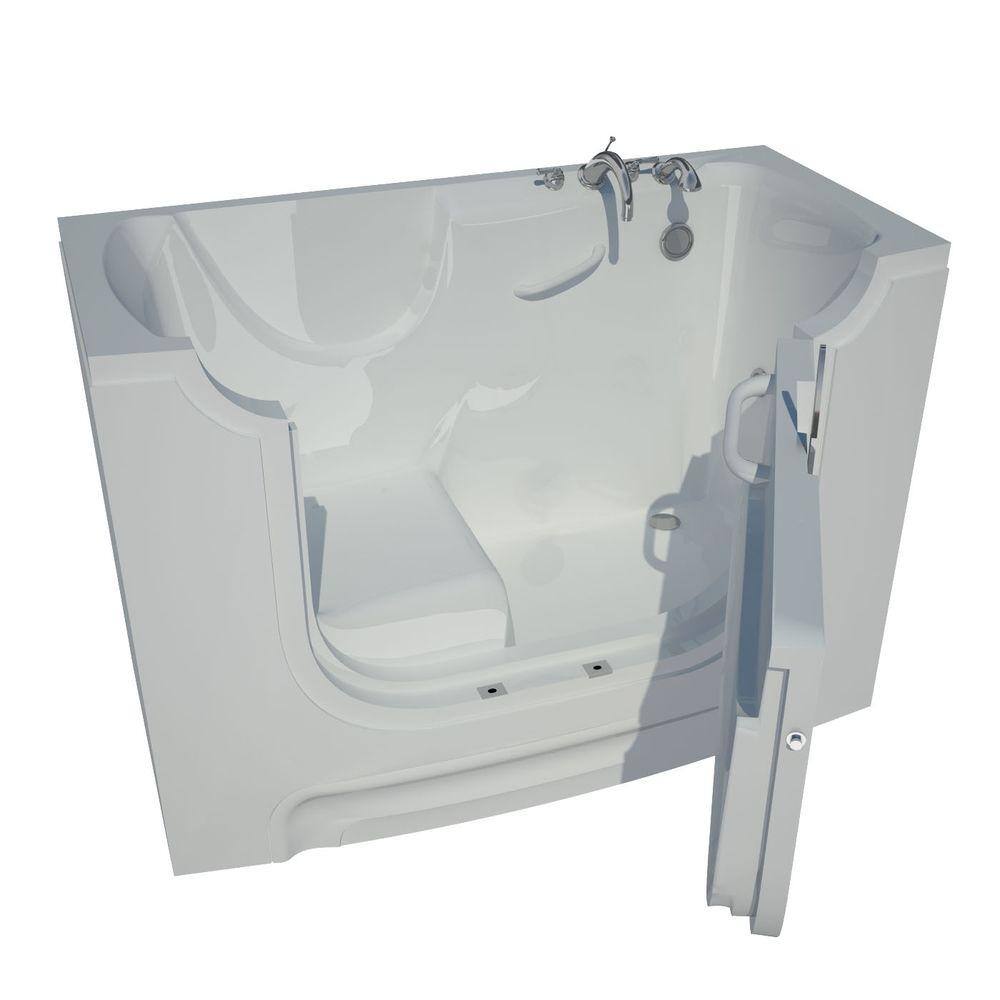 Universal Tubs Nova Heated Wheelchair Accessible 5 ft. Walk-In Non-Whirlpool Bathtub in White with Chrome Trim H3060WCRWSCH