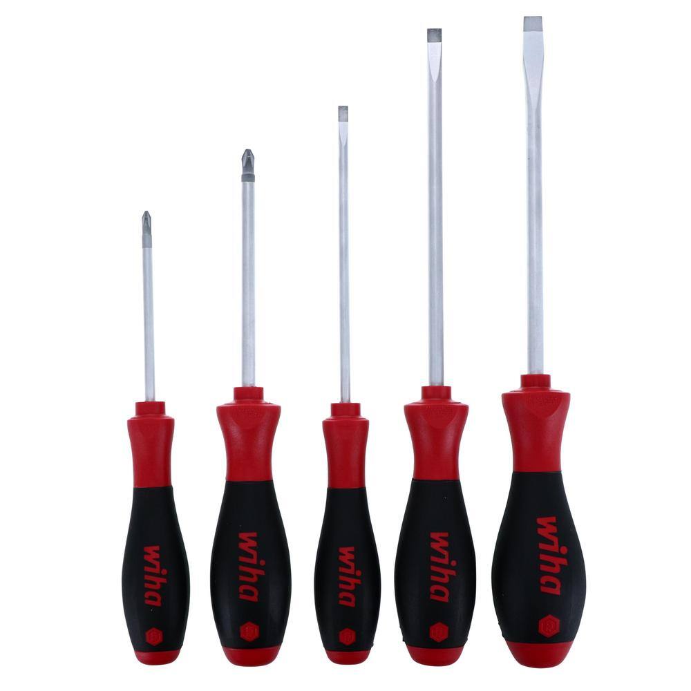 Wiha 5-Piece Soft Slotted and Phillips Screwdriver Set 30277