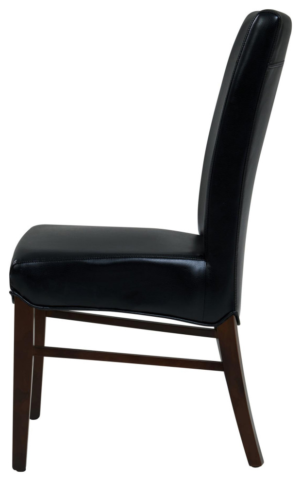 Ritika Bonded Leather Chair  Black (Set Of 2)   Transitional   Dining Chairs   by Virgil Stanis Design  Houzz