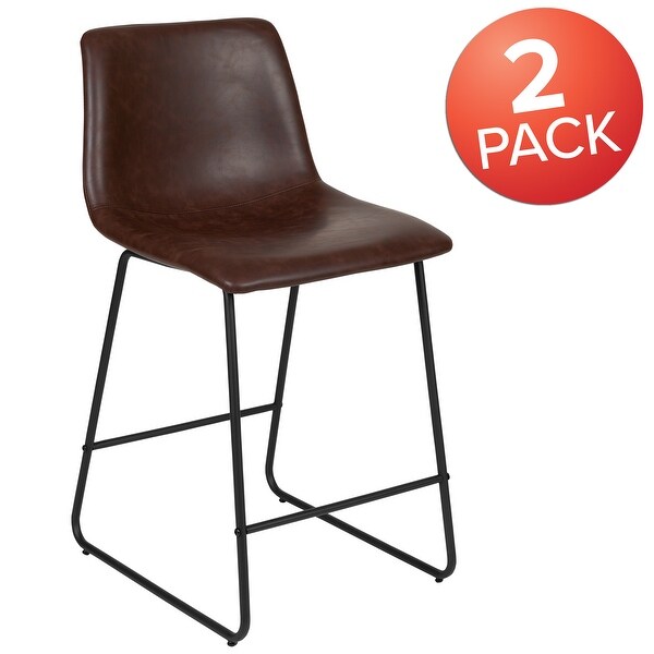 LeatherSoft Counter-height Stools (Set of 2)