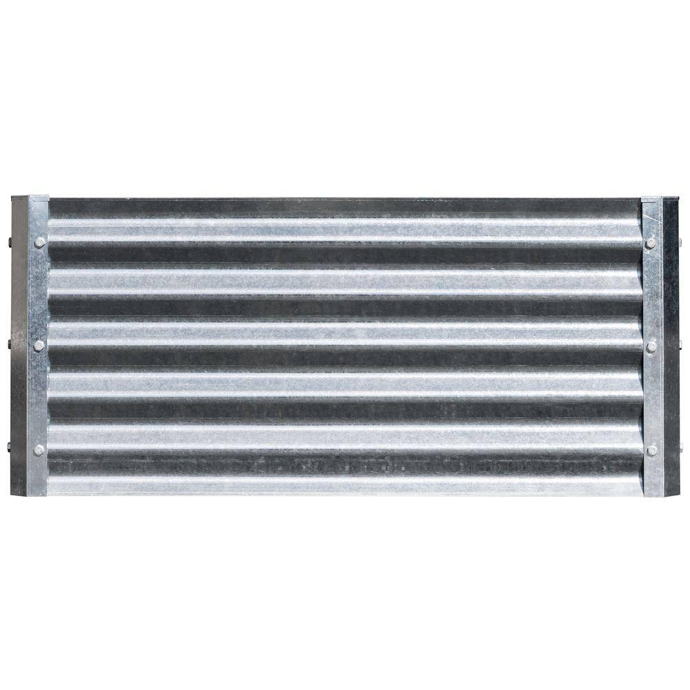 EarthMark Alto Series 22 in. x 40 in. x 17 in. Rectangle Galvanized Metal Raised Garden Bed MGB-H042