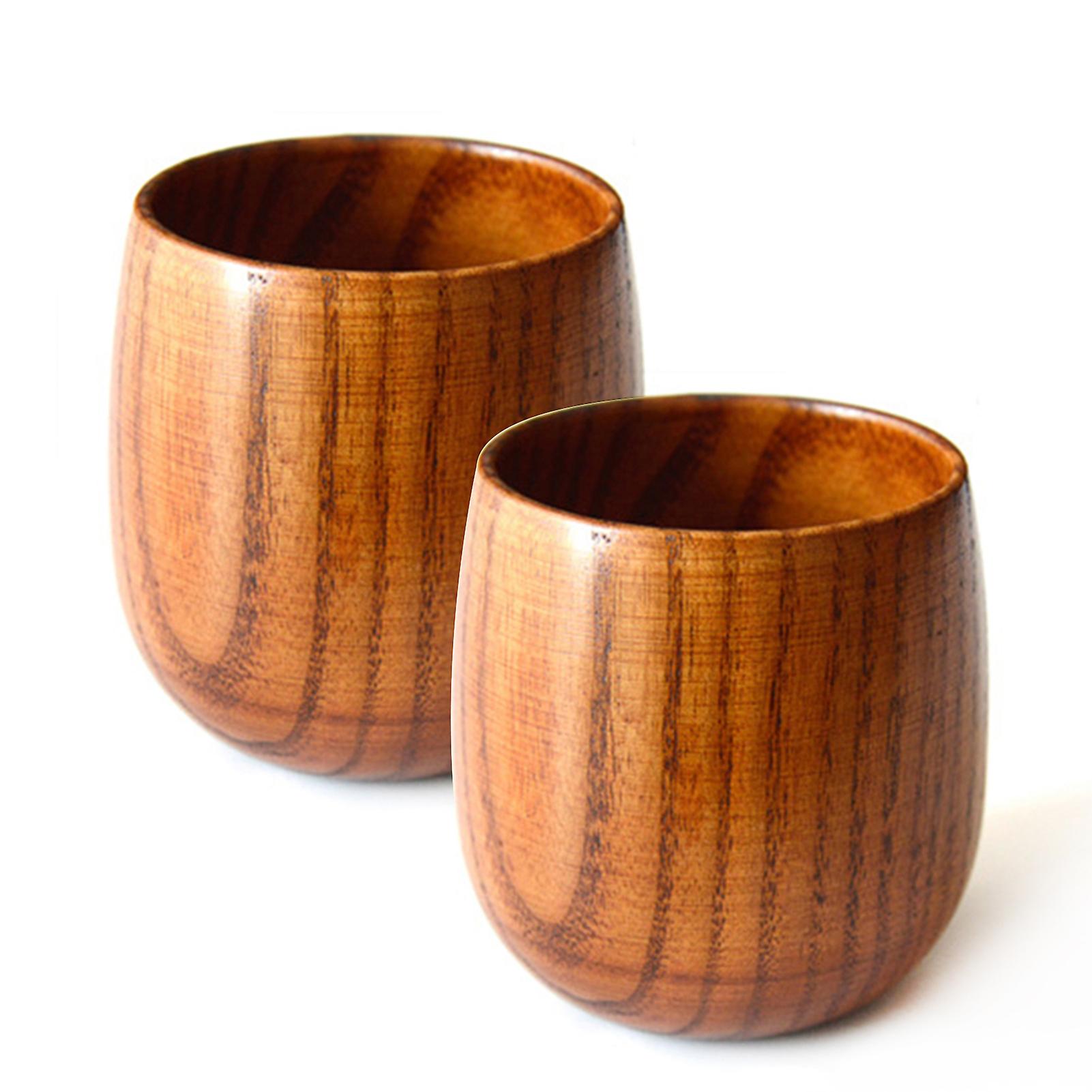 2pcs Solid Jujube Mug Wooden Coffee Beer Mugs Wood Cup Handmade Tea Cup Without Handle For Coffee Beer Tea Juice Milk New