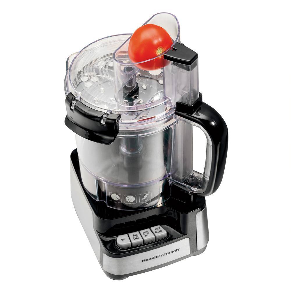 Hamilton Beach Stack and Snap 12-Cup 3-Speed Stainless Steel and Black Food Processor 70728