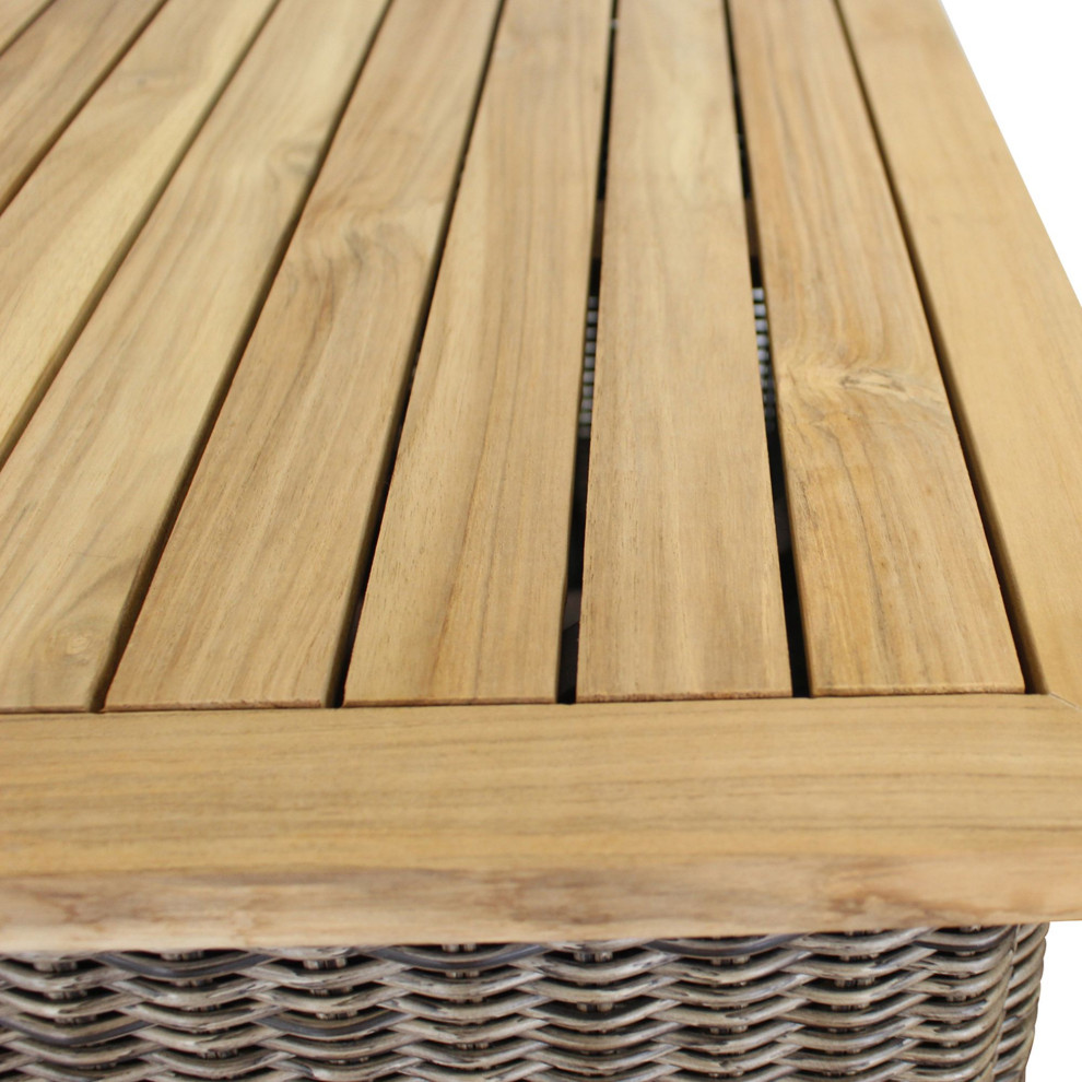 Courtyard Casual Tivoli Rectangle Coffee Table  Teak   Tropical   Outdoor Coffee Tables   by Courtyard Casual  Houzz