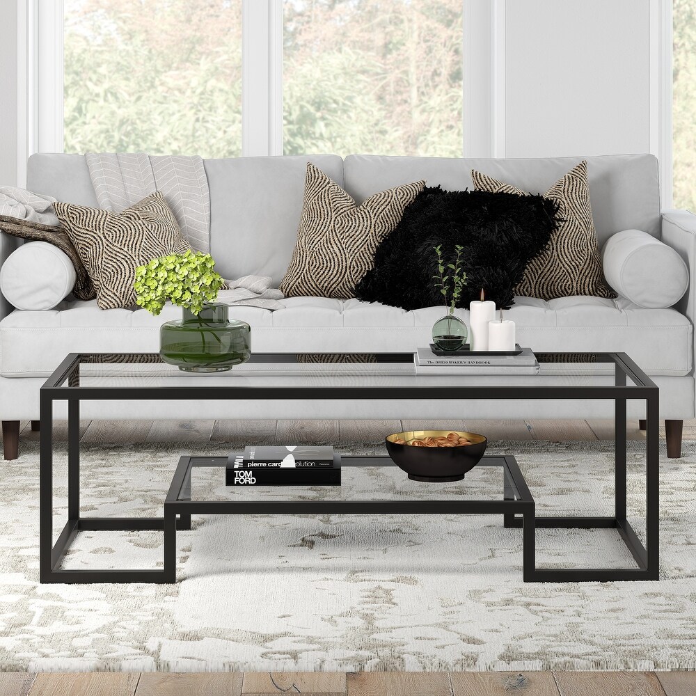 Artemis Contemporary Metal and Glass Coffee Table