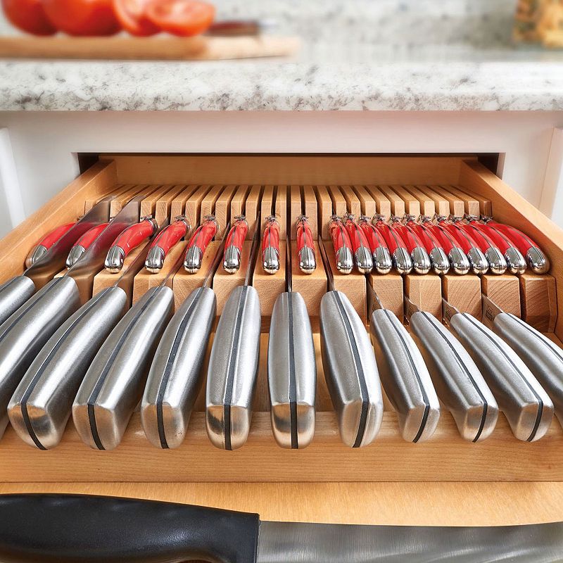 Rev-A-Shelf Kitchen Knife Block 2 Row 55 Slot Insert Organizer Trimable， 4WDKB-1