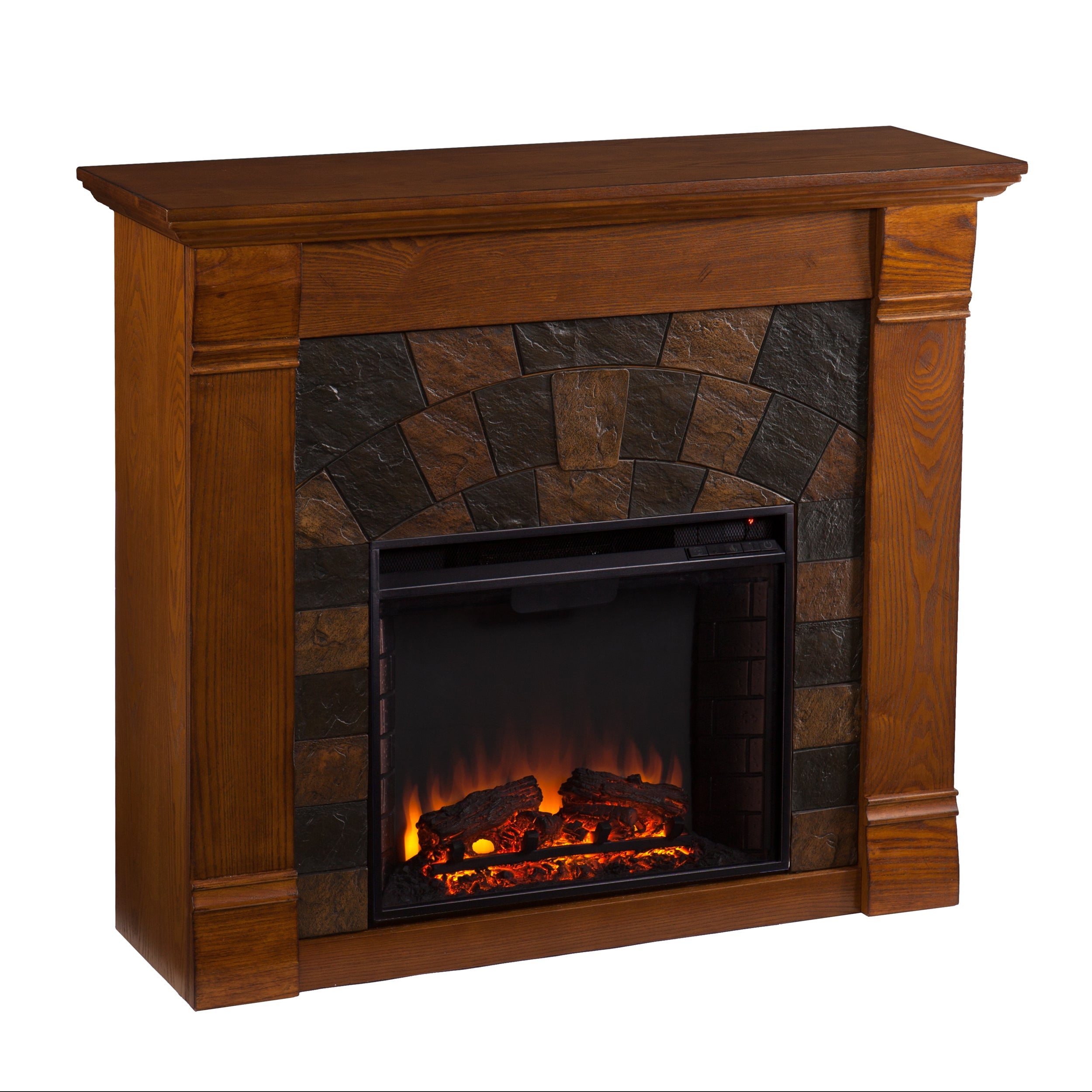 Sei Kolfyre Soft country style Electric Fireplace, Salem in Antique Oak finish