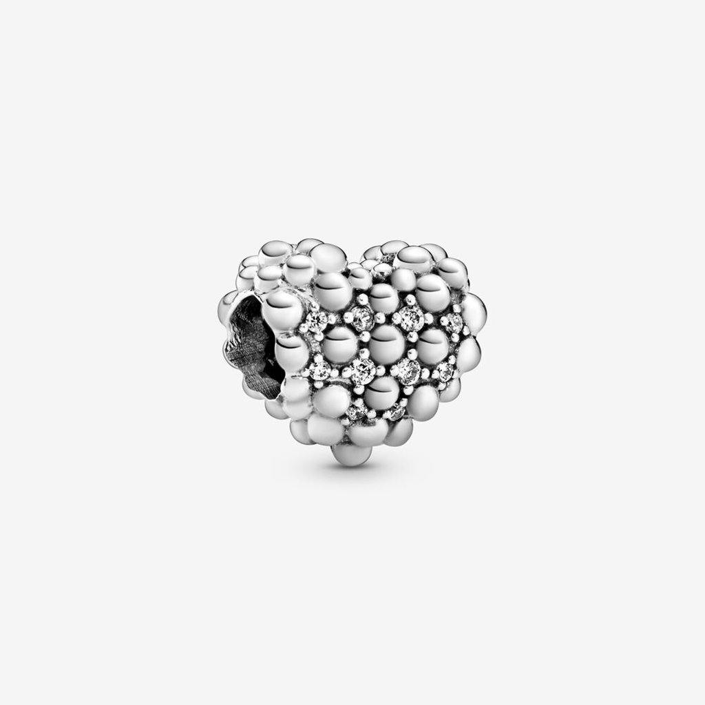 PANDORA  Beaded Sparkling Heart Charm