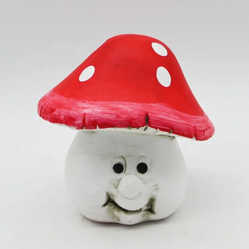 garden supplies wholesales Custom Cute mushroom with human face statue ornament for Garden Decoration