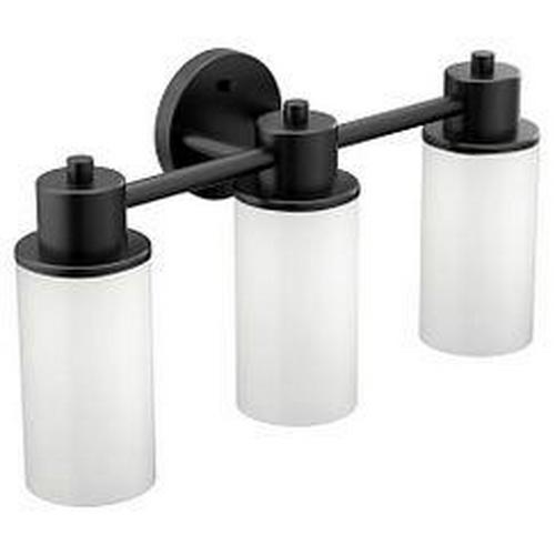 Moen DN0763BL Matte black three globe bath light