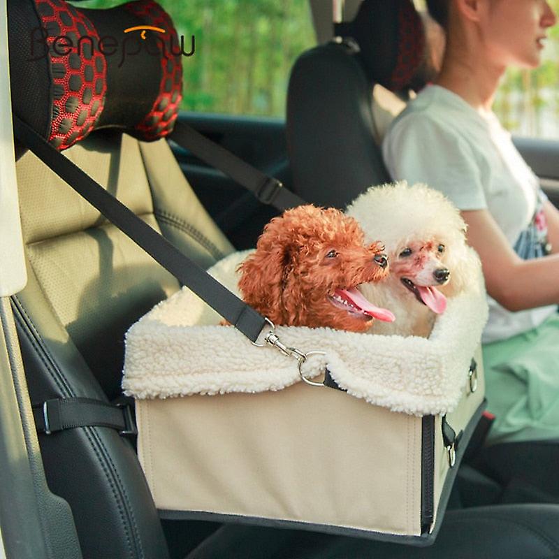 Warm fleece dog car seat carrier