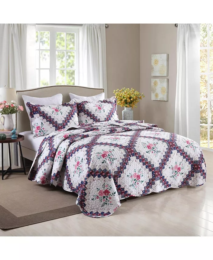 MarCielo 3 Piece Quilt Bedspread Set B024 - King