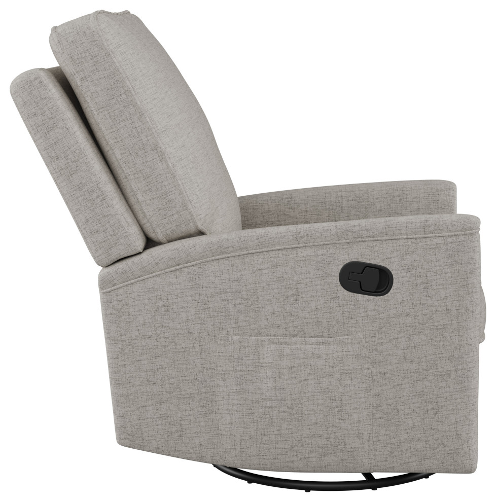 Jasmine Fabric Upholstered Swivel and Glider Recliner Chair   Transitional   Recliner Chairs   by CorLiving Distribution LLC  Houzz