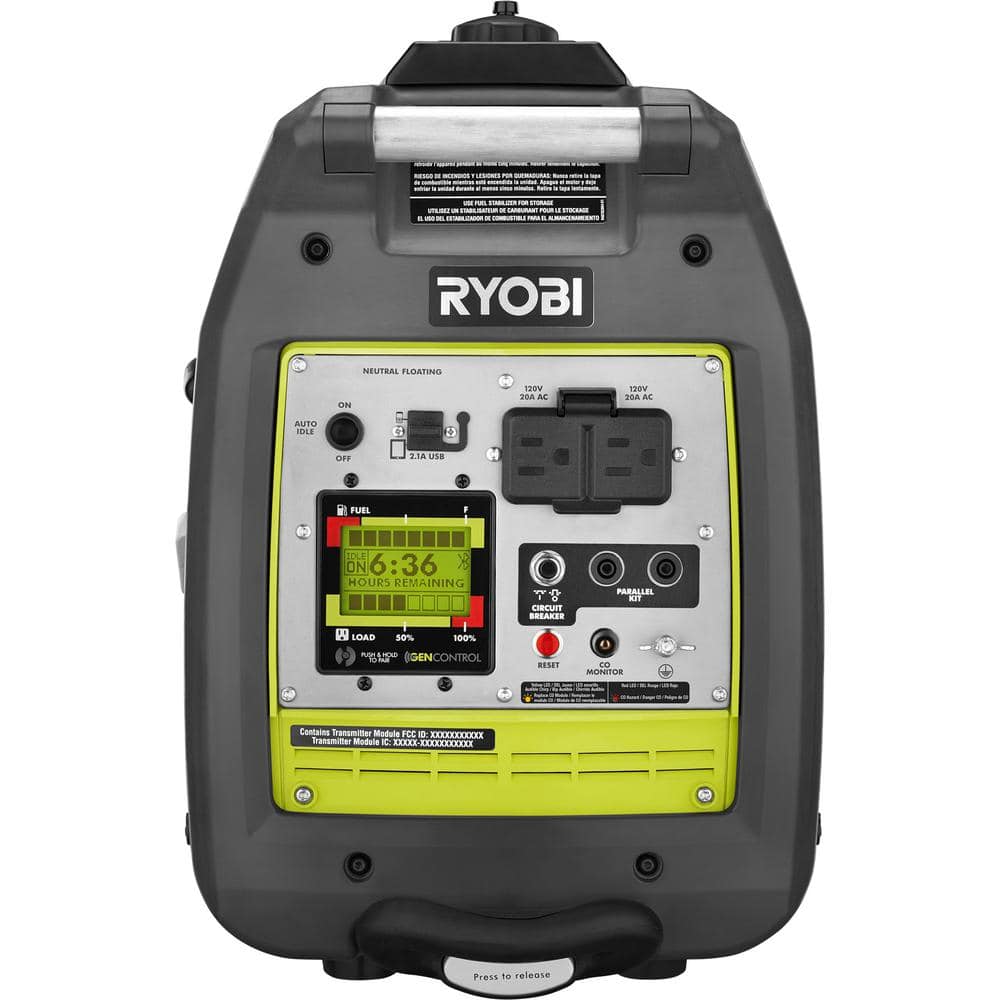 💥RYOBI 2,300-Watt Recoil Start Bluetooth Super Quiet Gasoline Powered Digital Inverter Generator with CO Shutdown Sensor RYi2322