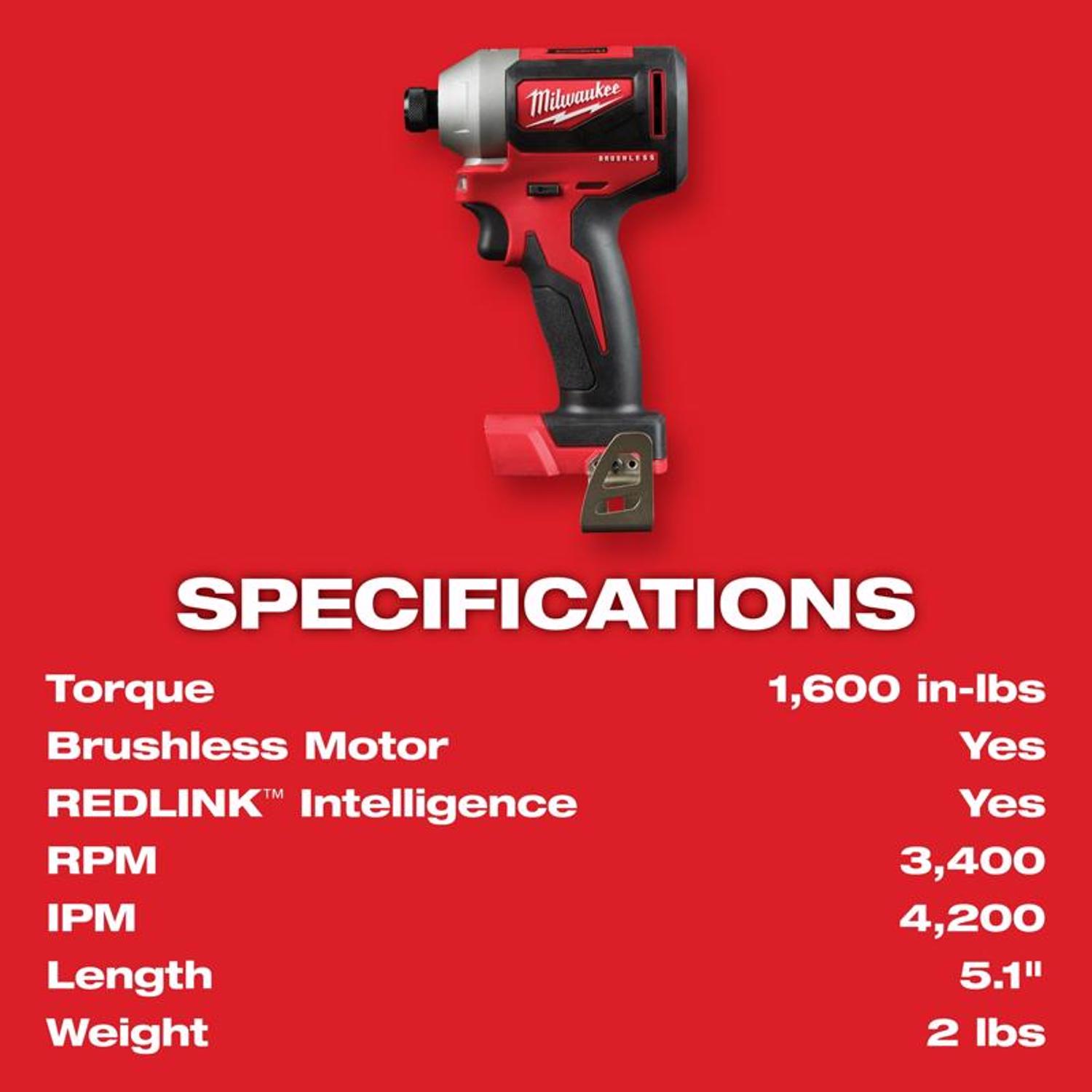 MW M18 18 V 1/4 in. Cordless Brushless Compact Impact Driver Kit (Battery \u0026 Charger)