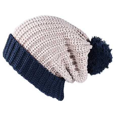 Chunk Knit Ribbed Pom Beanie