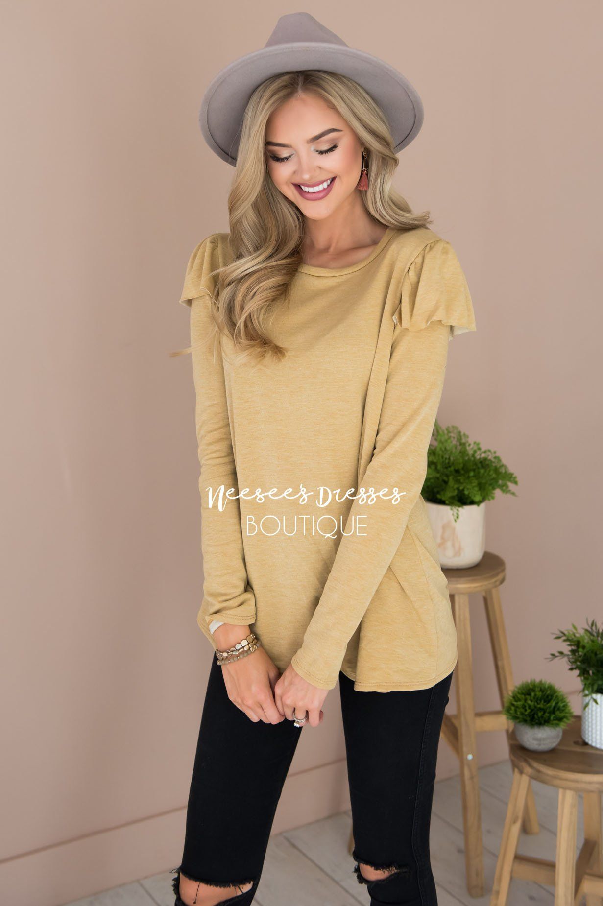 You're So Beautiful Ruffle Sleeve Top