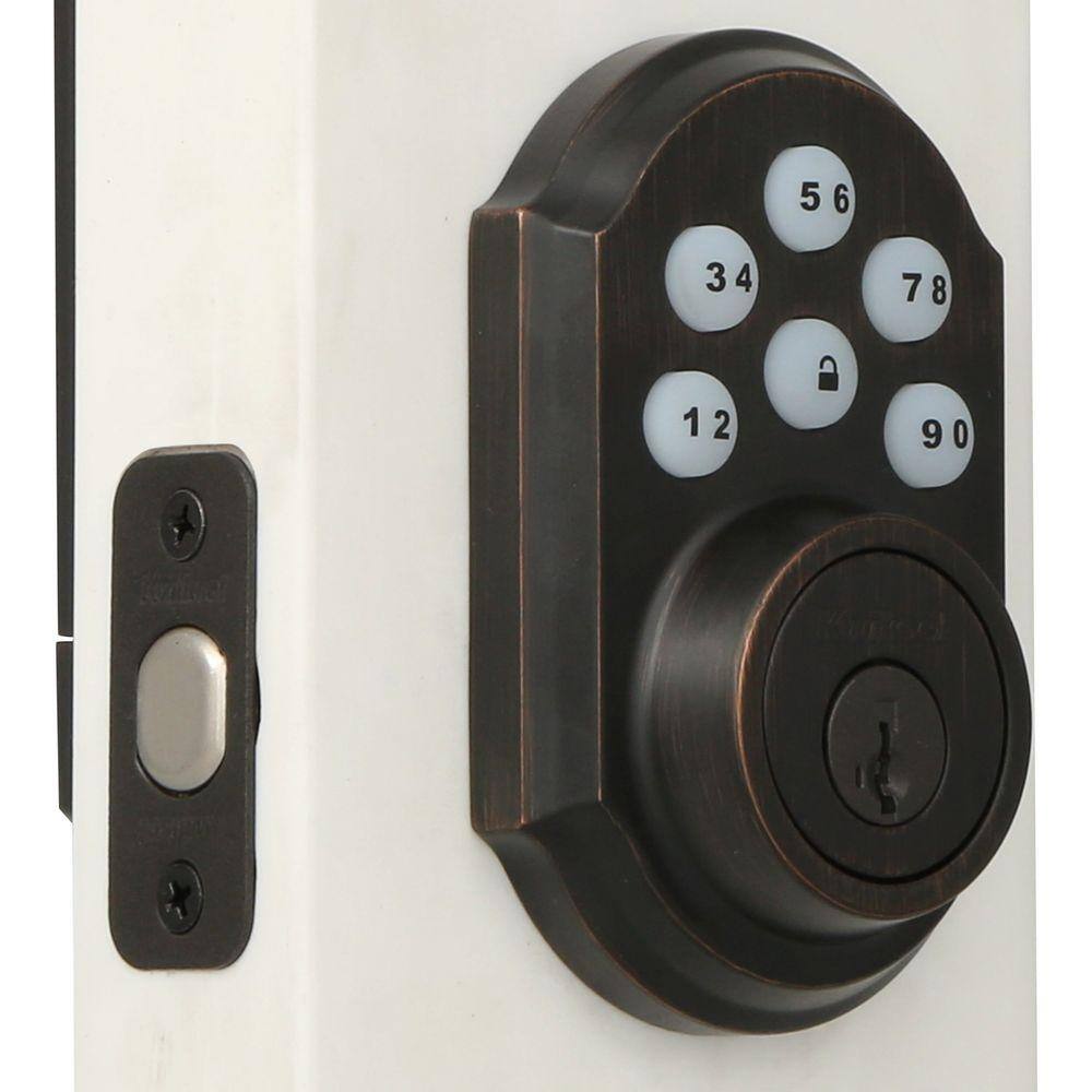 Kwikset SmartCode 909 Venetian Bronze Single Cylinder Keypad Electronic Deadbolt Featuring SmartKey Security 909 11P SMT CP SCR