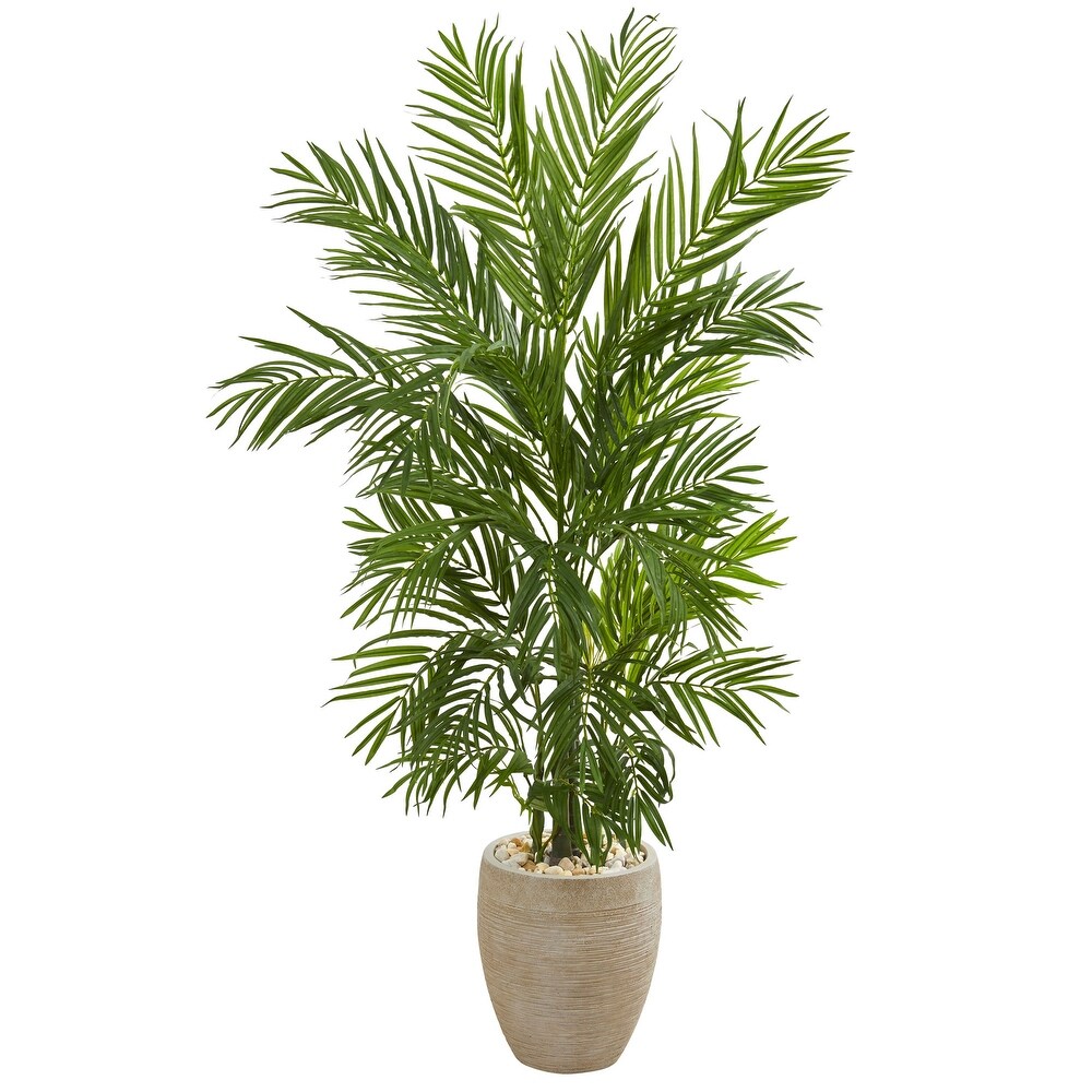 5' Areca Palm Artificial Tree in Sand Colored Planter   25\