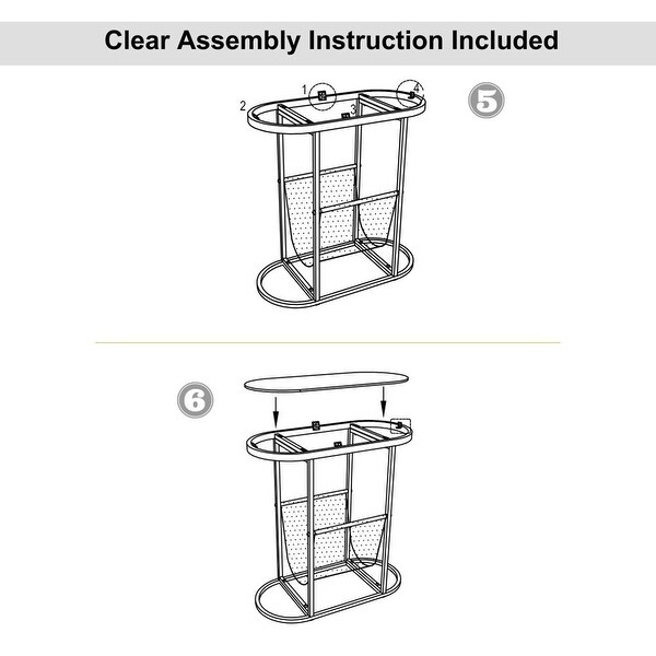 Set of 2 Small Side Tables With Magazines Organizer Storage Space