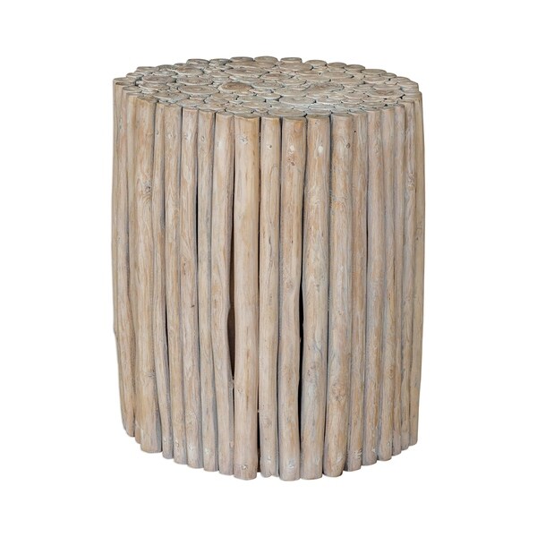 Uttermost Tectona Driftwood Teak End Table