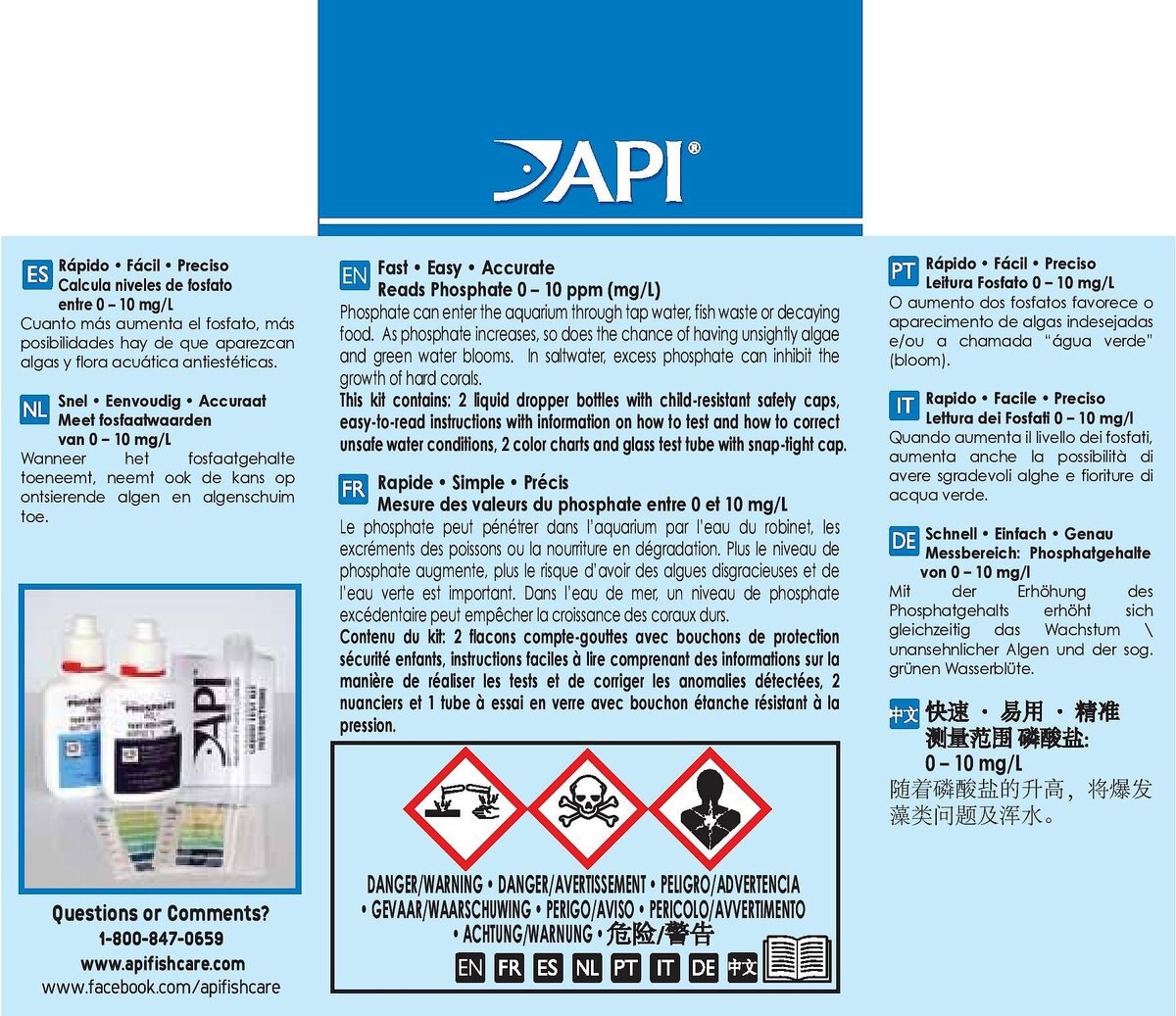 API Phosphate PO4 Freshwater and Saltwater Aquarium Test Kit